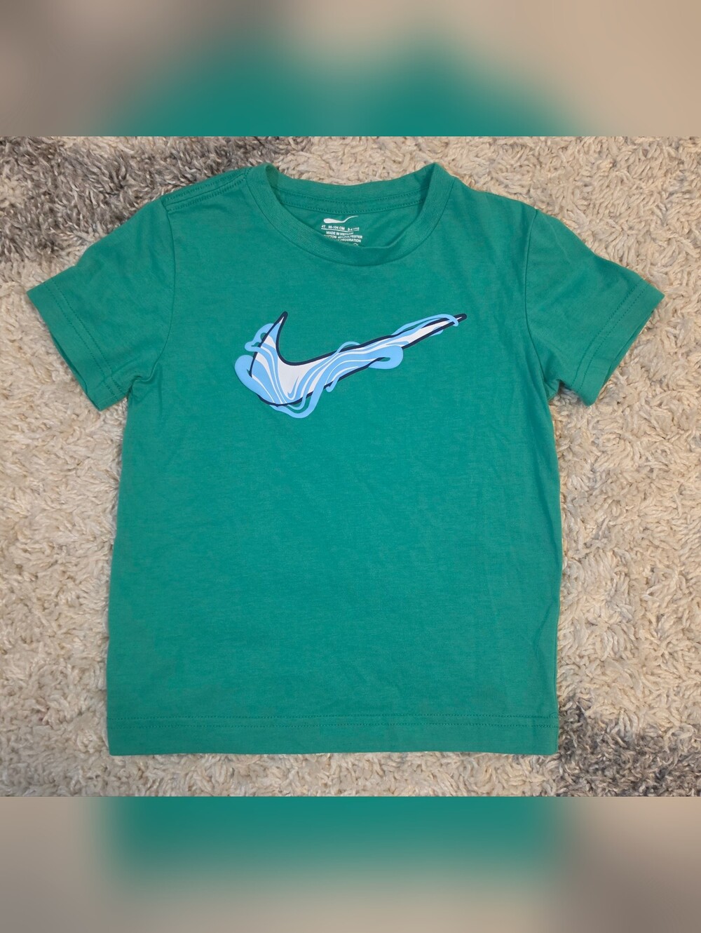 Nike Boys Green Swoosh Graphic T-Shirt - Size 4T